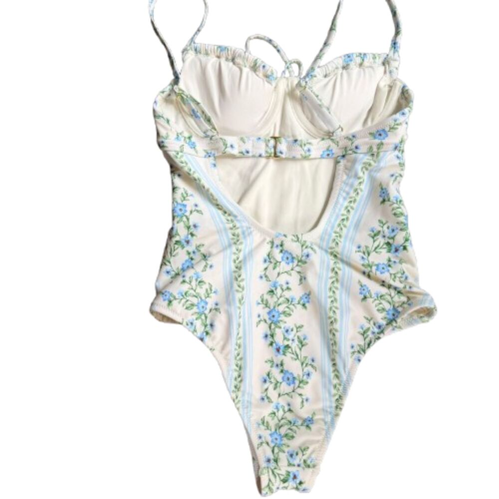 Shade & Shore NWOT Floral Print Underwire One-Piece Swimsuit Size XS - Picture 4 of 5